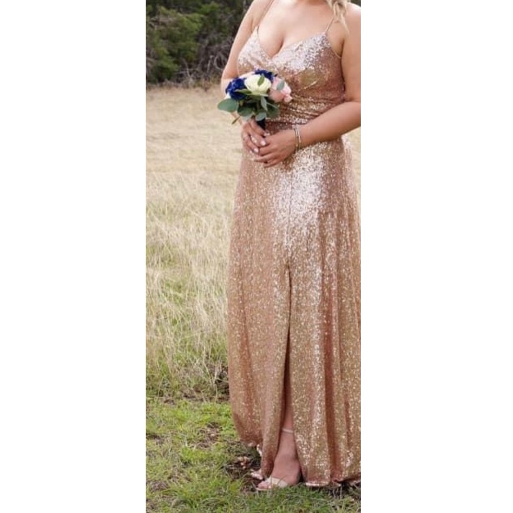Rose Gold Watters Bridesmaids Dress